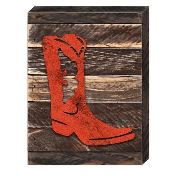 Designocracy Cowboy Boots Art on Board Wall Decor 9843718